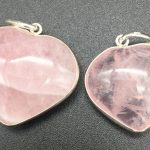 Rose Quartz Crystal Heart Pendant in Sterling Silver