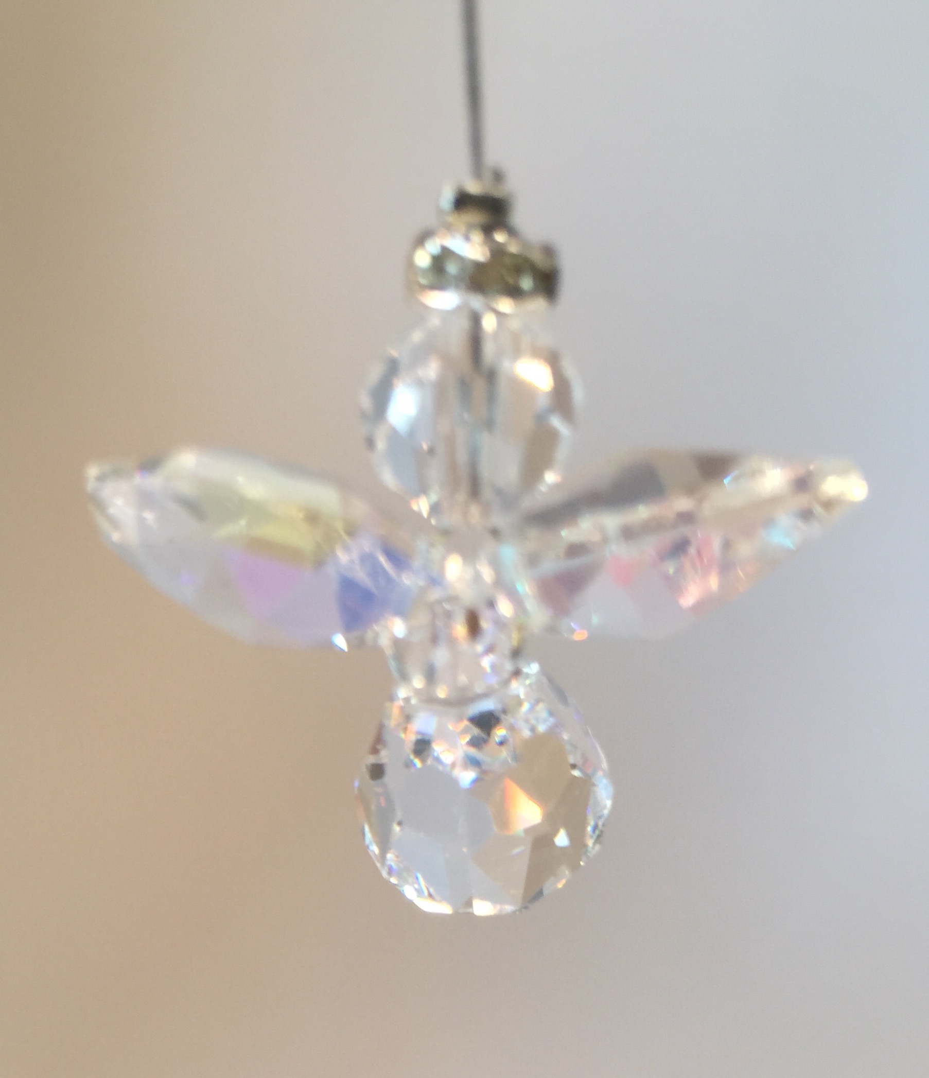 Clear (with AB Coating) Lead Crystal Angel