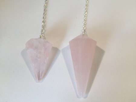 Faceted Rose Quartz Crystal Pendulum  2 sizes