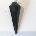 Black Obsidian Crystal Faceted Pendulum