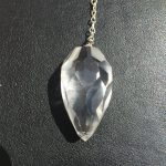 Faceted Clear Quartz Crystal Tear Drop Pendulum (Brazilian)