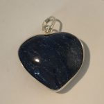 Blue Quartz Crystal Heart Pendant in Sterling Silver