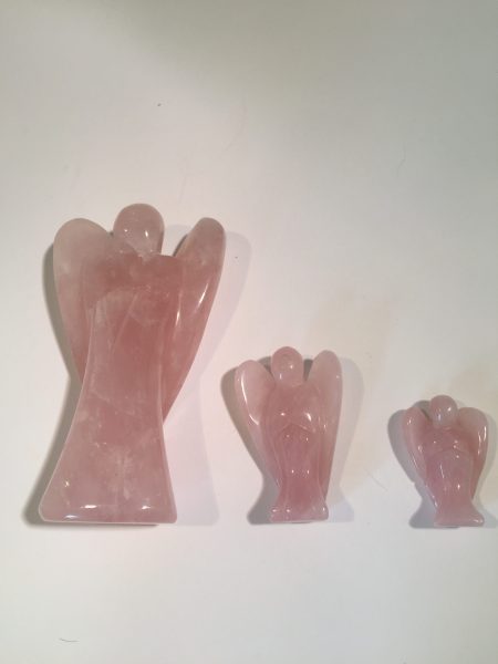 Rose Quartz  Crystal Angels (Hand Carved in 3 sizes)