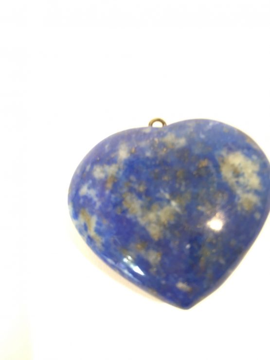 Lapis Lazuli with Calcite Heart Pendant with Silver Chain Link