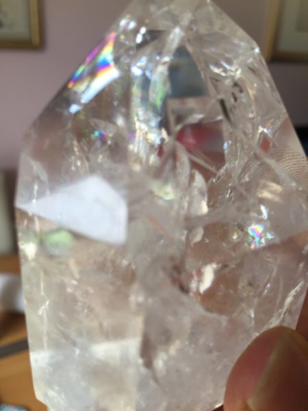 Rainbow Quartz Crystal Point (Fire and Ice) 53g