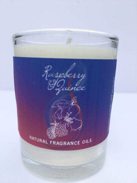 Raspberry and Quince-Recycled Glass Votive Fragranced Candle