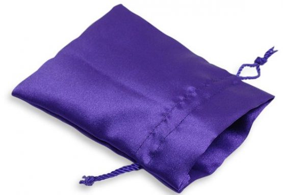 Purple Satin Drawstring Bag (Large)