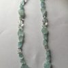 Blue Topaz and Clear Quartz Necklace 18"