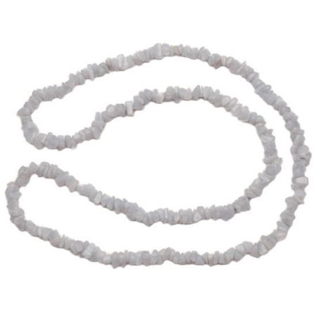 Blue Lace Agate Crystal Chip Necklace (32 Inch)
