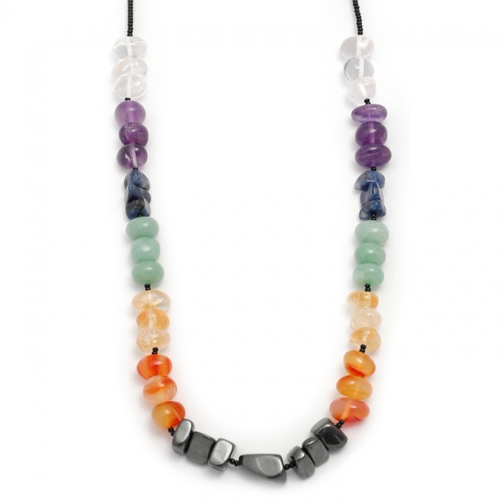 Chakra Crystal Elasticated Necklace 16-18 inches