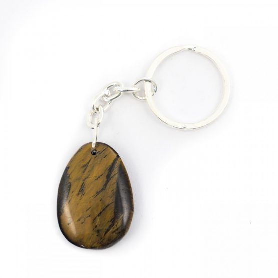 Golden Tigers Eye Crystal Teardrop Keyring