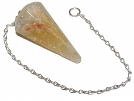 Citrine Crystal Faceted Pendulum