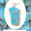 Turquoise Wire Wrap Silver Pendant