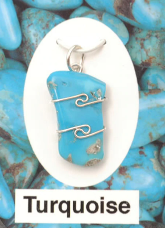 Turquoise Wire Wrap Silver Pendant