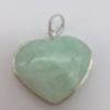 Aquamarine Crystal Heart Pendant In Sterling Silver