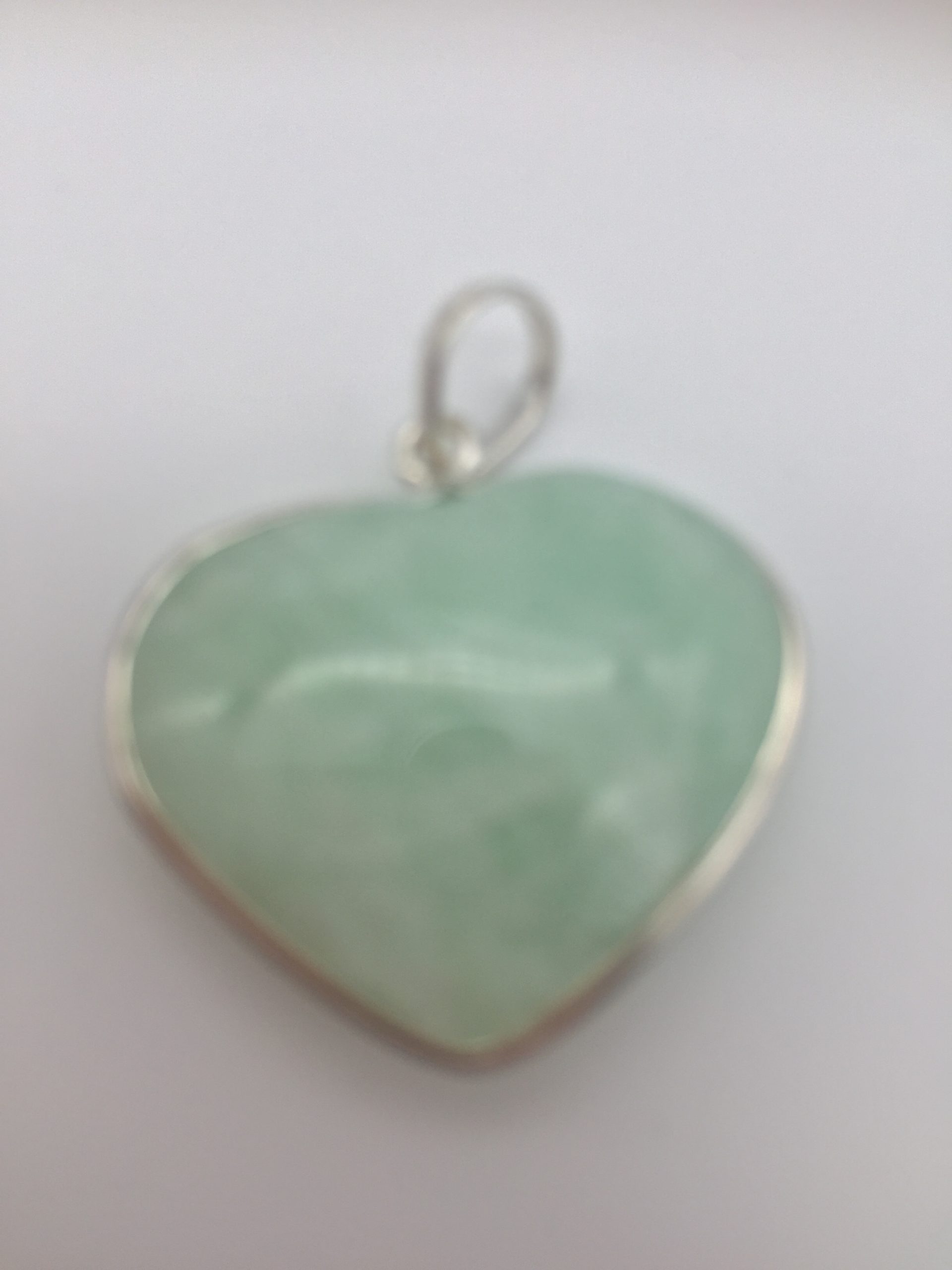 Aquamarine Crystal Heart Pendant In Sterling Silver
