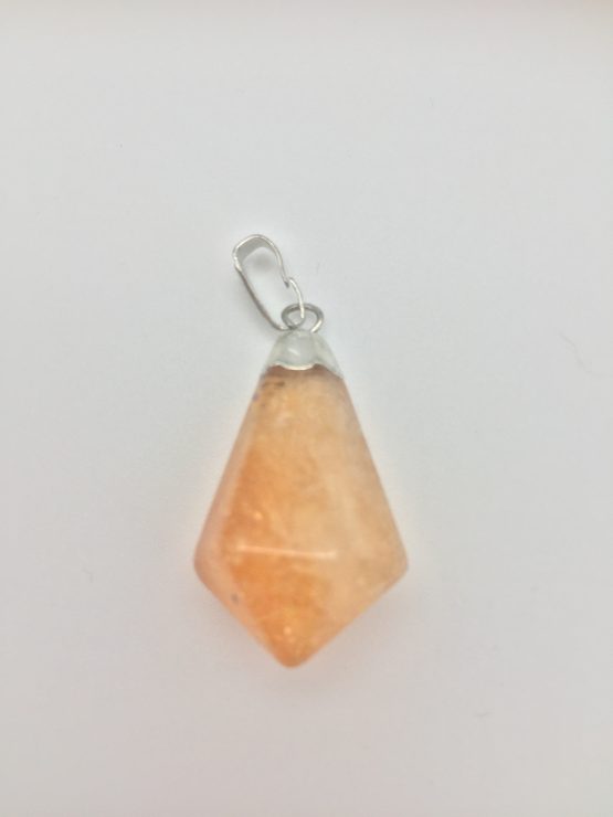 Citrine Crystal Pendant with Sterling Silver Chain Link
