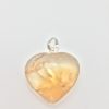 Citrine Crystal Heart Pendant In Sterling Silver
