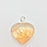Citrine Crystal Heart Pendant In Sterling Silver