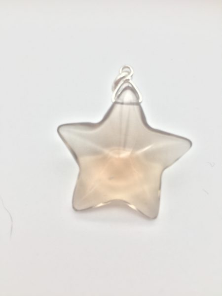 Smokey Quartz Crystal Star Pendant With Sterling Silver Link
