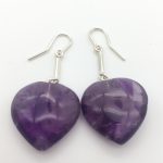 Amethyst Crystal Earings In Sterling Silver