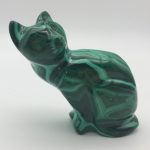 Hand Carved Malachite Cat - Betsy 84g