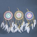 Pastel Pink-Blue-Cream Macramé Dream Catcher 16cm