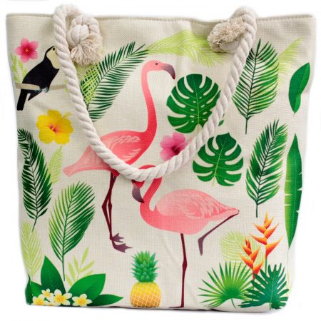 Rope Handle Bag - Flamingo & More