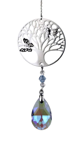 Tree Of Life Butterfly Crystal Decoration - Violet Drop