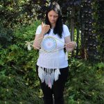 Protection Dreamcatcher - Medium Macrame Evil Eye Blue-White-Pink 2