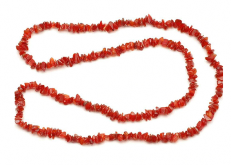 Carnelian Crystal Chip Necklace - 32 Inch