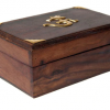 Wooden Tarot Box With Om Inlay
