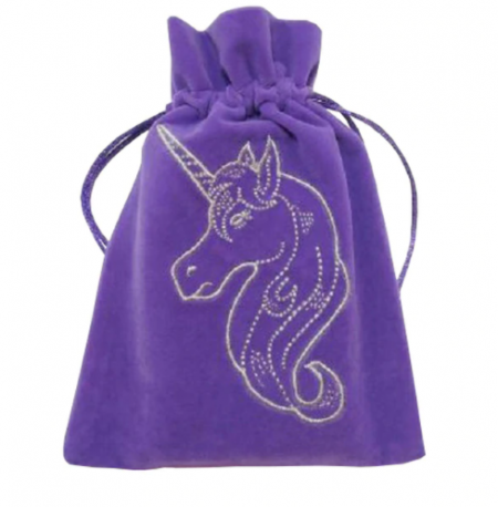 Unicorn Velvet Tarot / Oracle Card Bag - Purple