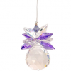 Lead Crystal Sphere With Clear & Purple Suncatchers
