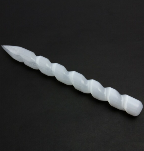 Selenite Spiral Wand (approx 6 inches)
