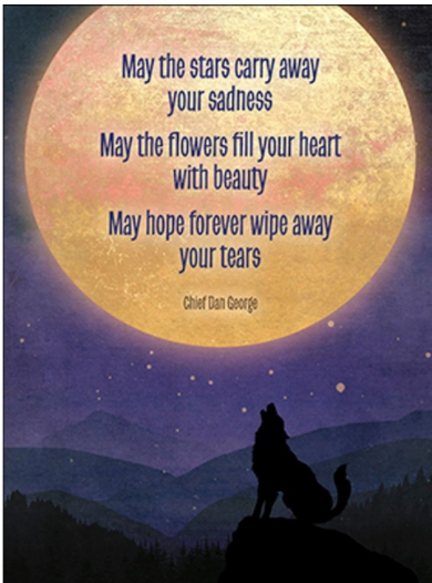 Wolf Moon Stars Greeting Card (Sympathy)