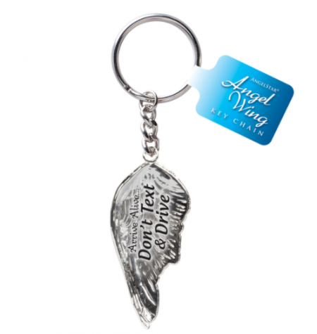 Angel Wing Keyring - Don't Text And Drive