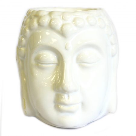 Buddha  Head Oil Burner - White
