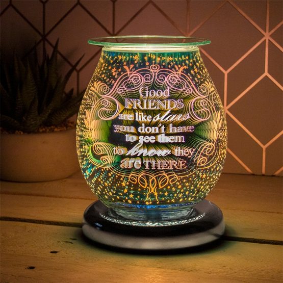 Touch Sensitive 3D Round Aroma Lamp - Good Friends