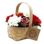 Medium Red Bouquet in Wicker Basket