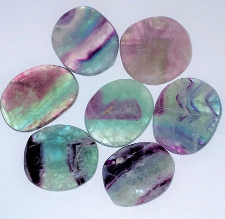 Rainbow Fluorite Crystal Palm Stone