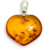 Cognac Baltic Amber Heart Pendant