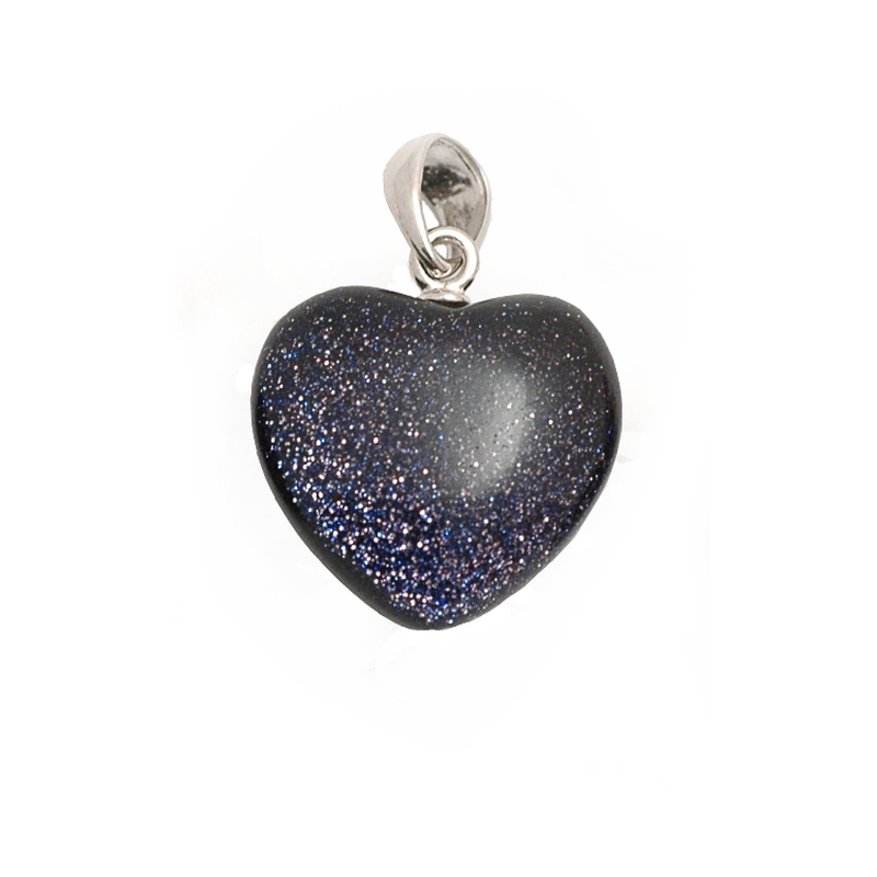 Blue Goldstone Small Heart Pendant
