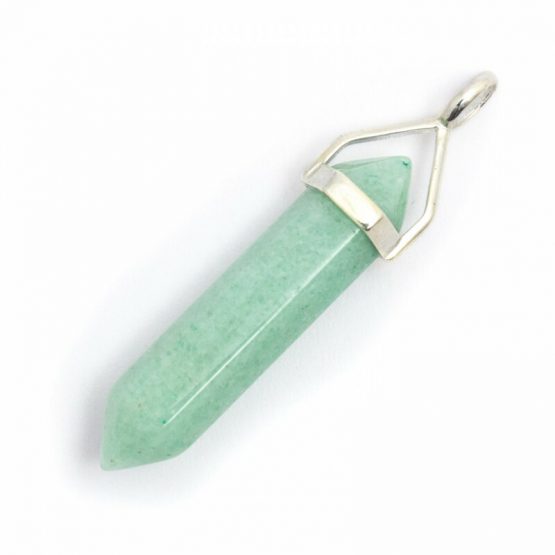 Green Aventurine DT Point Pendant In Sterling Silver