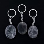 Clear Quartz Crystal Palm Keyring 2