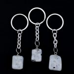 Rainbow Moonstone Crystal Tumblestone Keyring 3
