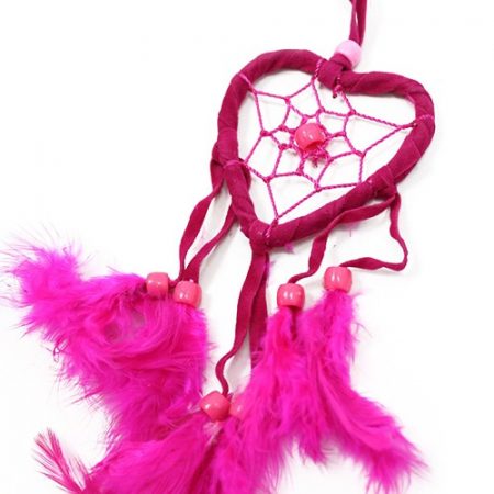 Turquoise-Pink-Purple Dream Catcher- Small Heart