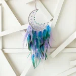 Led Moon Dream Catcher Purple and Turquoise